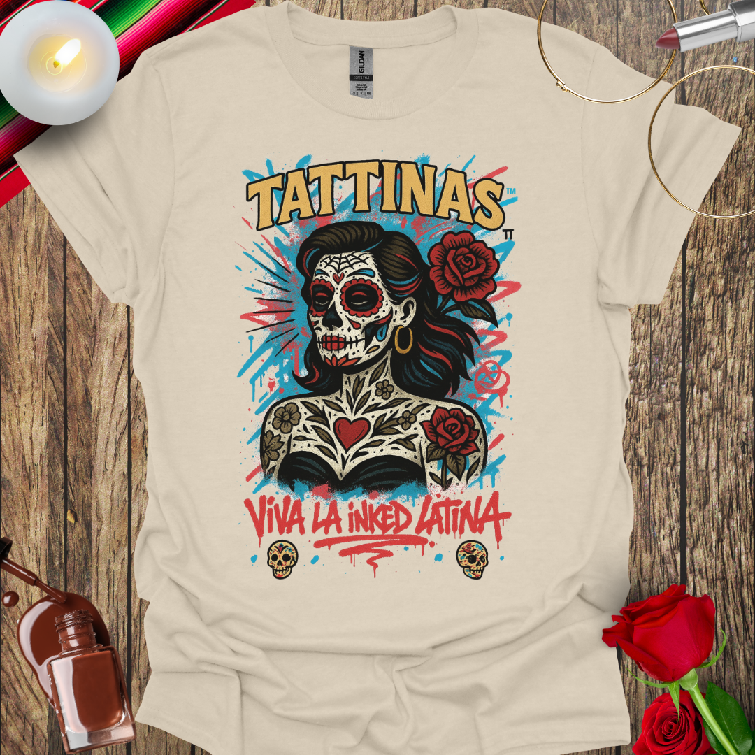 TATTINAS™ Viva La Inked Latina – Day of the Dead Edition T-Shirt - More Colors Available