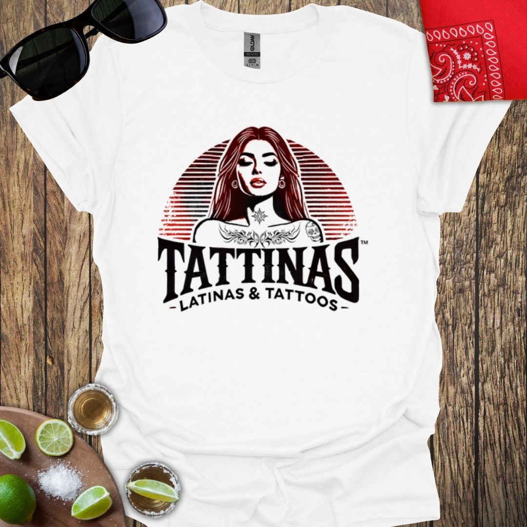 TATTINAS™ Latinas & Tattoos - Classic Portrait Minimalist Design T-shirt (Dark Print) More Colors Available