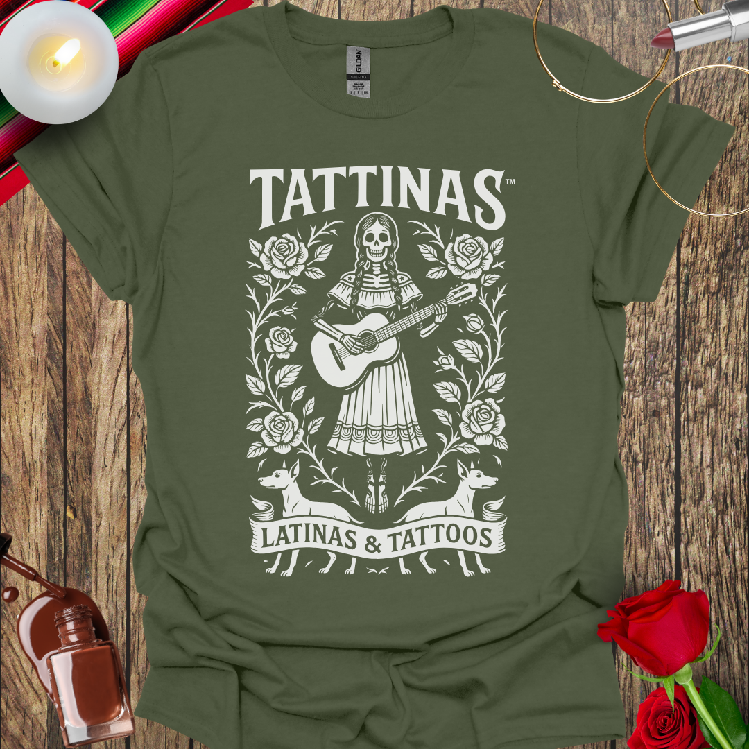 TATTINAS™ La Catrina Guitarista T-Shirt (Light Print) More Colors Available