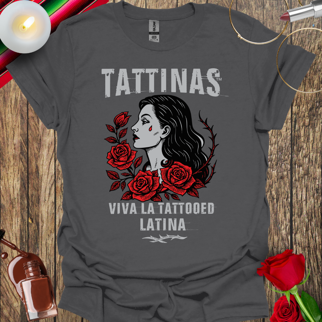 TATTINAS™ La Rosa Teardrop T-Shirt (Light Print) More Colors Available