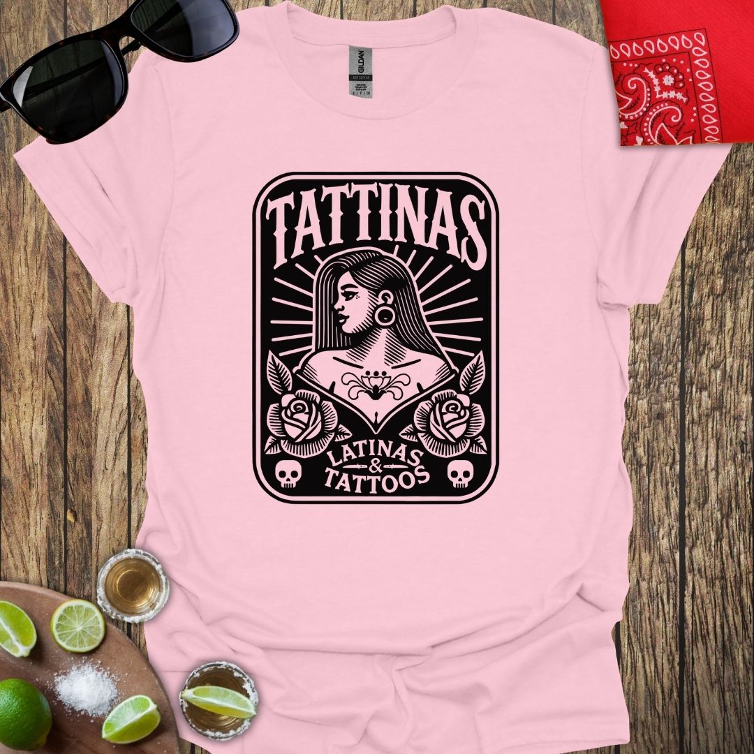 TATTINAS™ Latinas & Tattoos - Latina Side Profile T-Shirt (Dark Print) More Colors Available