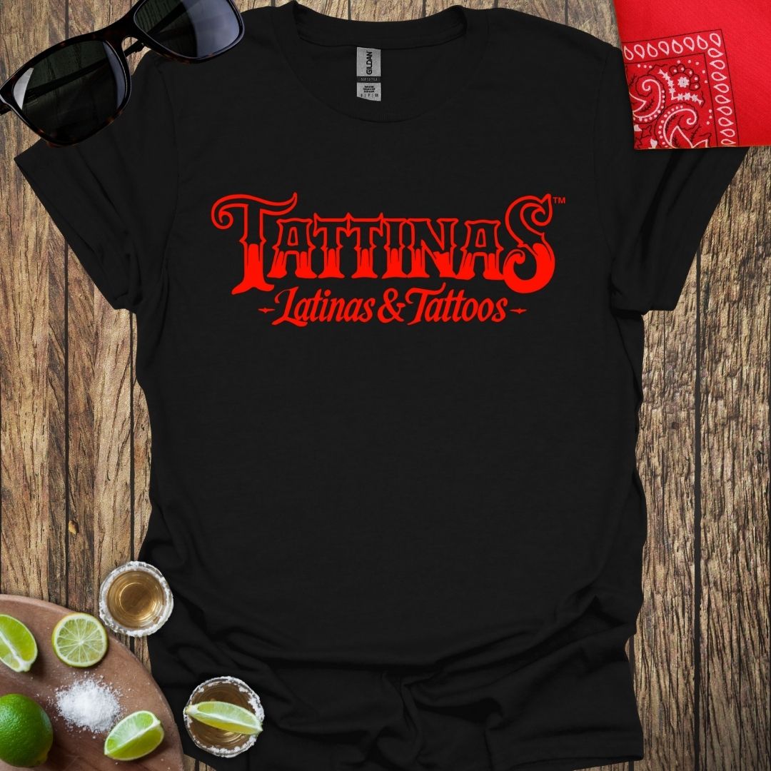 TATTINAS™ Latinas & Tattoos - Red Logo T-Shirt - More Colors Available