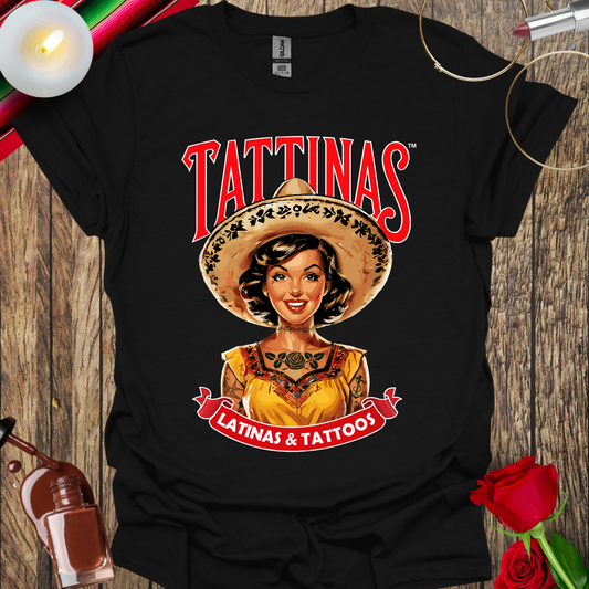 TATTINAS™ Latinas & Tattoos - Parody T-shirt (White Outline) More Colors Available