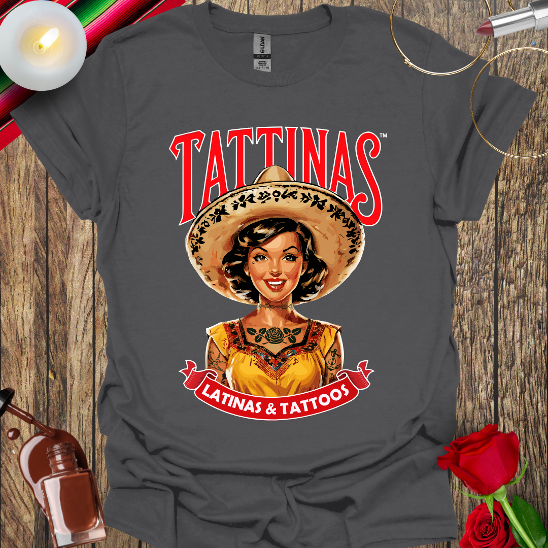 TATTINAS™ Latinas & Tattoos - Parody T-shirt (White Outline) More Colors Available