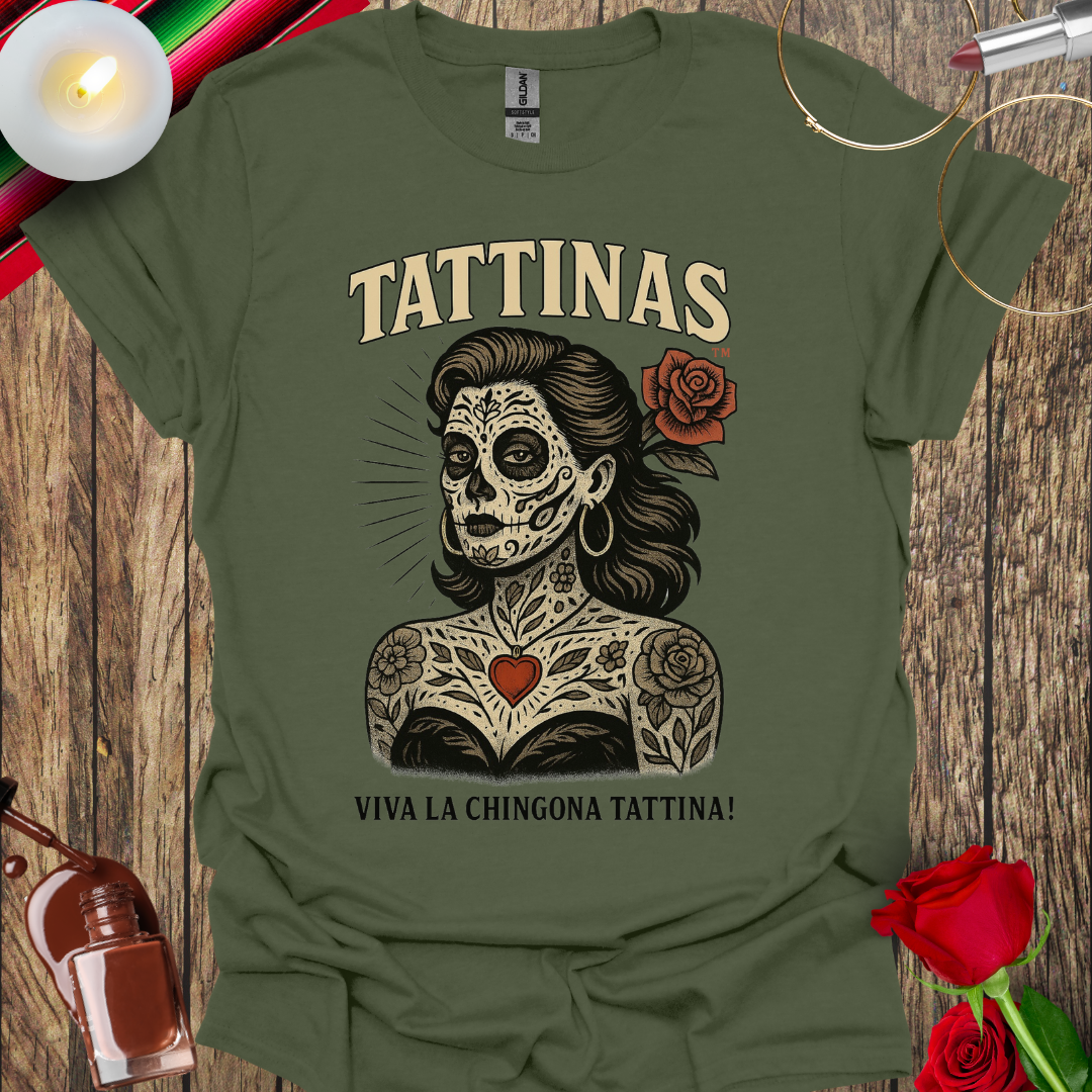 TATTINAS™ Viva La Chingona Tattina – Day of the Dead Edition T-Shirt - More Colors Available