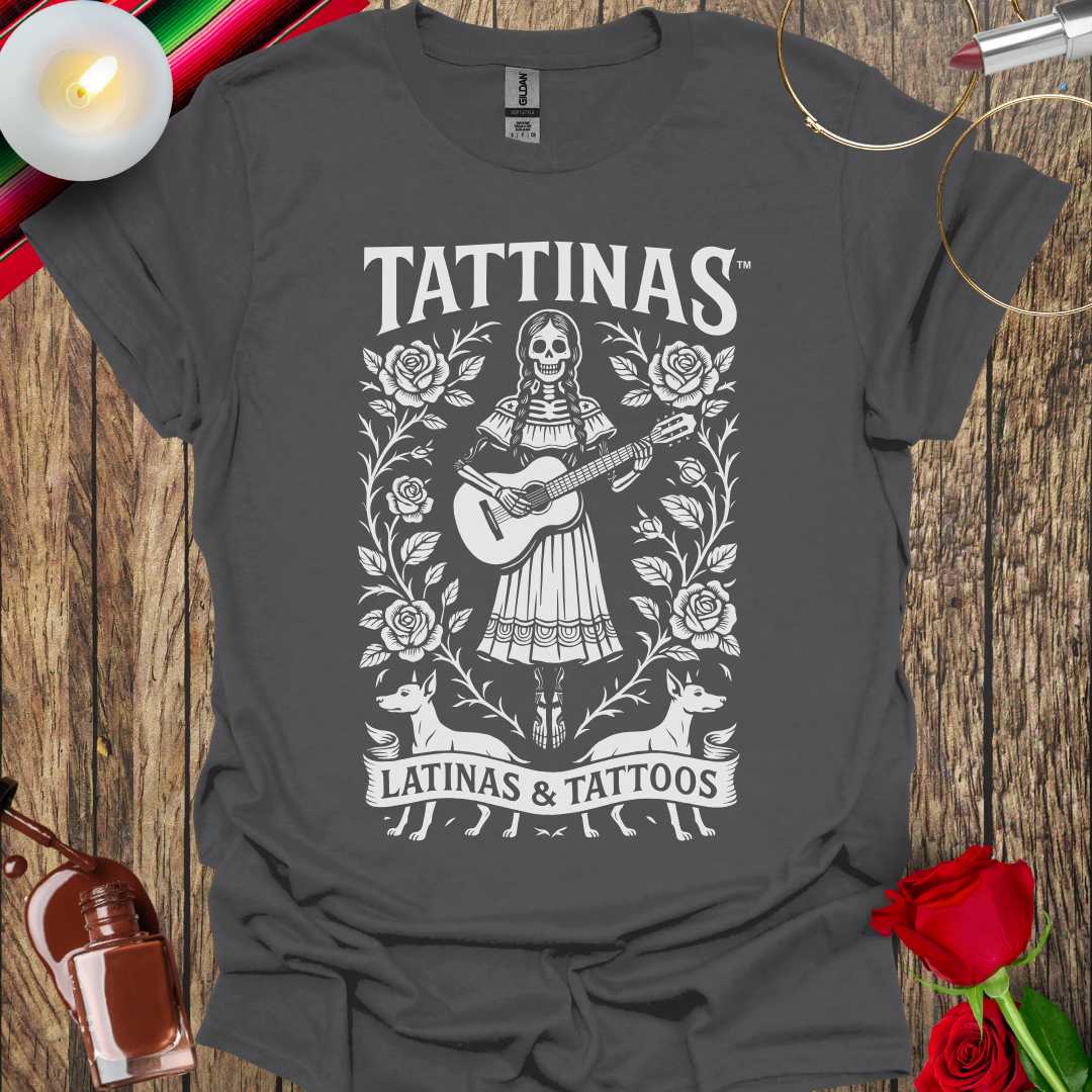TATTINAS™ La Catrina Guitarista T-Shirt (Light Print) More Colors Available