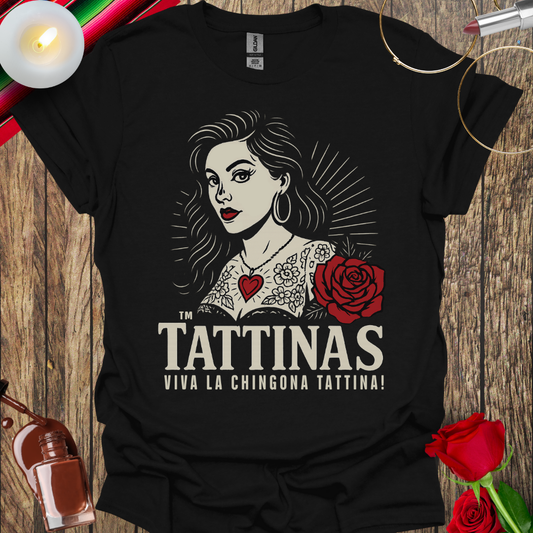 TATTINAS™ Classic Portrait with Rose T-Shirt (Light Print)