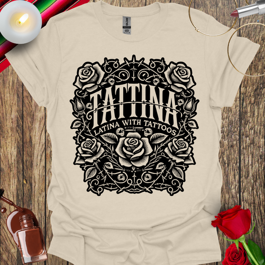 TATTINA™ Latina with Tattoos - Roses and Thorns T-Shirt (Dark Print) More Colors Available